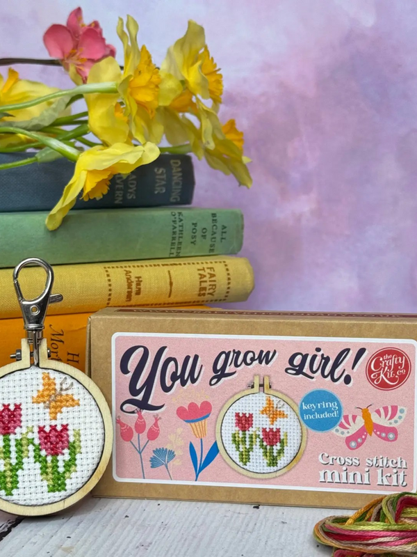 you grow girl mini cross stitch kit