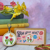 you grow girl mini cross stitch kit