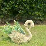 head down resin swan planter