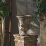 vintage style fluted pedestal urn