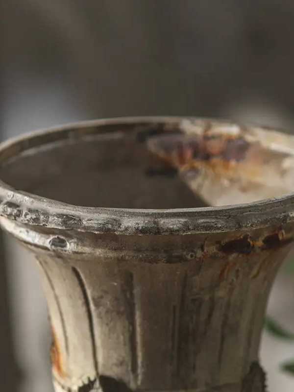 vintage style fluted pedestal urn