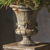 vintage style fluted pedestal urn