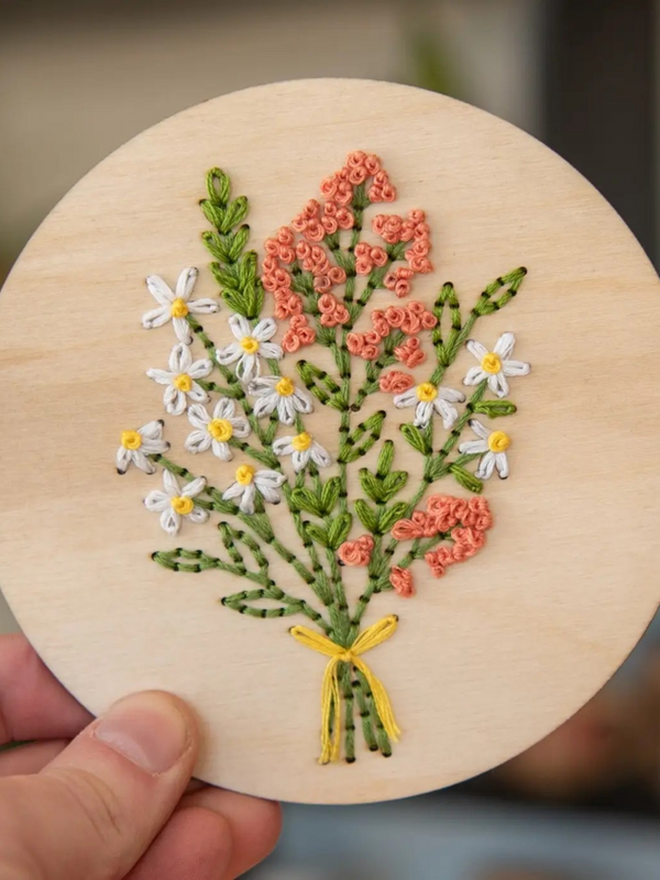 daisy bouquet embroidery kit