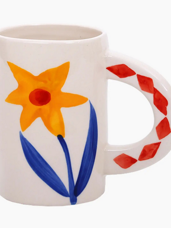 yellow flower ceramic coffee mug