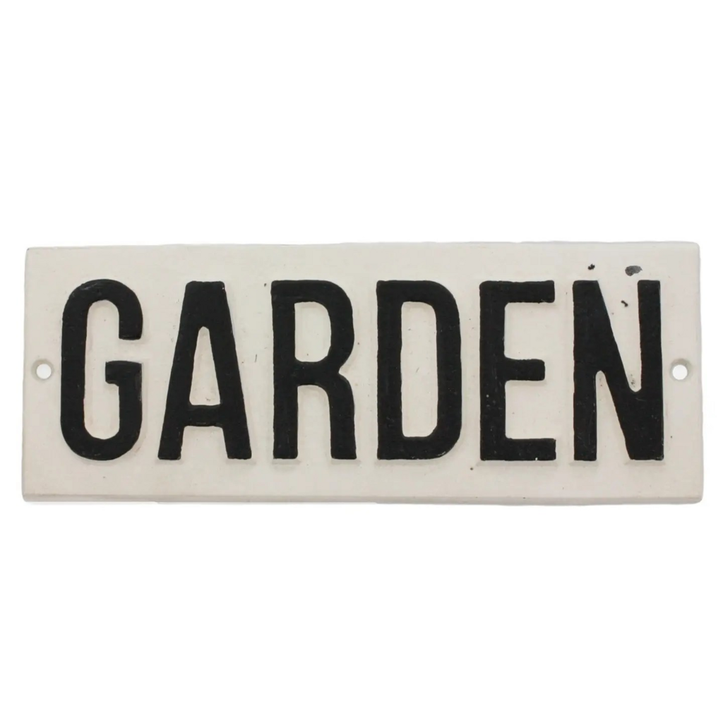 cast iron garden sign