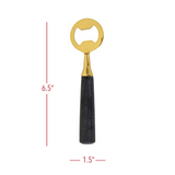 Bottle Opener Black Marble & Metal