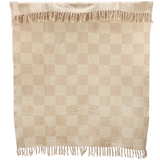 Cream Checkerboard Throw
