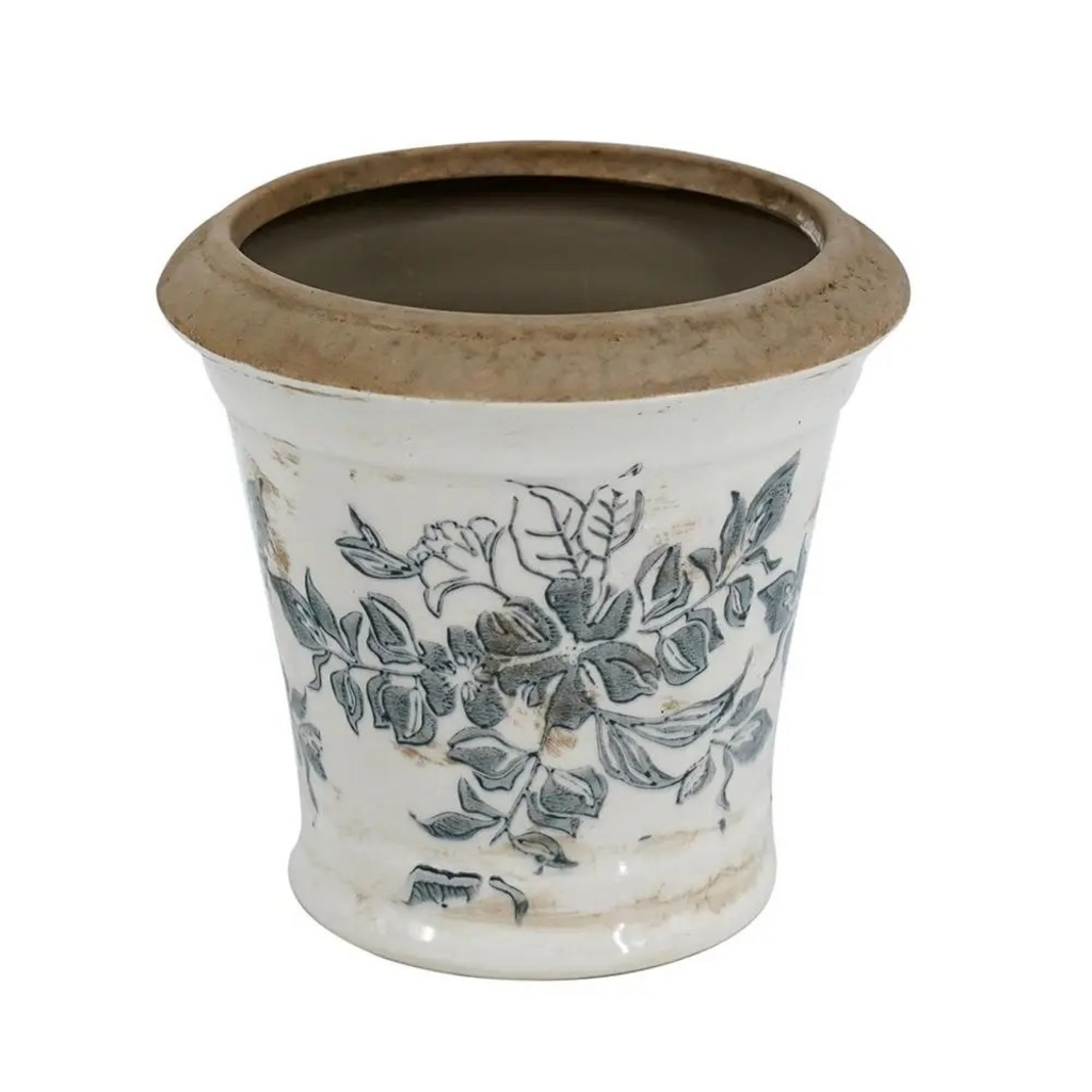 black and white flower planter