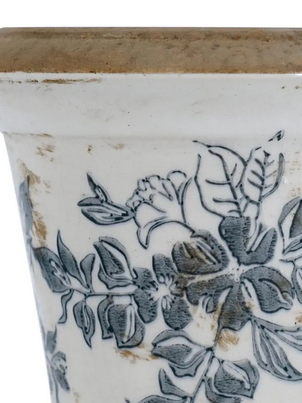 black and white flower planter