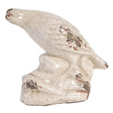 white antiqued crackle finish bird