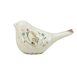 ceramic bird with floral pattern