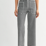 black gingham wide leg pants