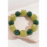 color block cube and circle stretch cord bracelet