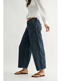 dark wash wide leg denim jeans