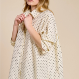 ivory classic polka dot top