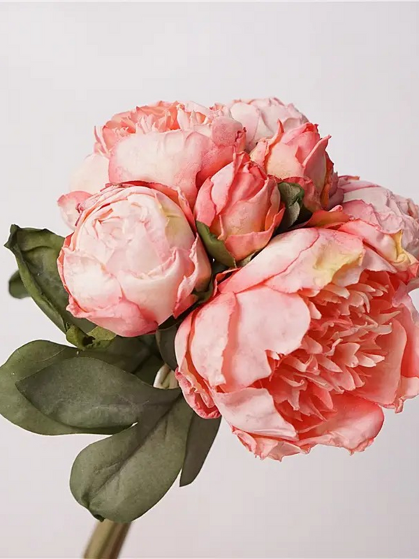 12" silk peony floral bouquet in pink