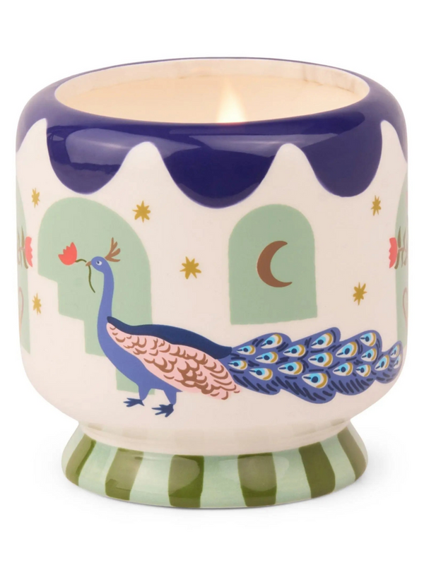 peacock misted lime candle