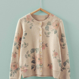 light beige floral print cardigan