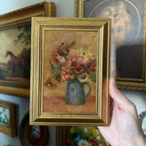 vintage style flowers in vase art print in a frame