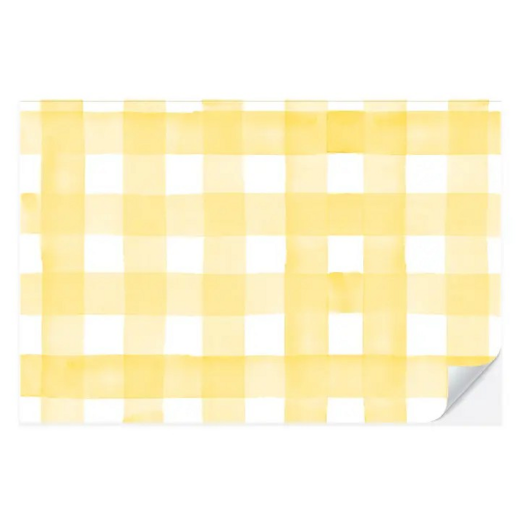 sunny yellow gingham 25 tear off placemat pad
