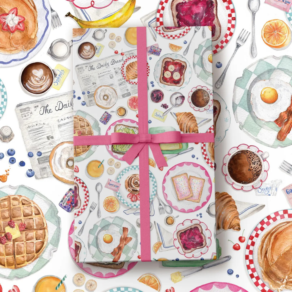 breakfast spread wrapping paper