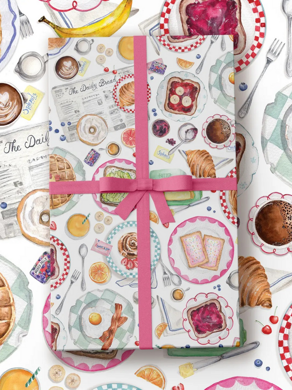 breakfast spread wrapping paper