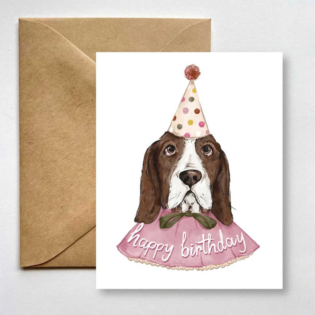 quirky birthday costume hound greeting card