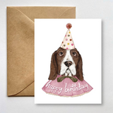 quirky birthday costume hound greeting card