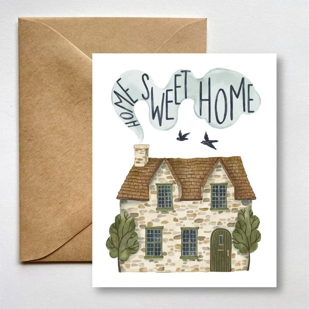 whimsical cottage housewarming card