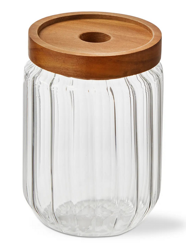 medium ribbed glass canister