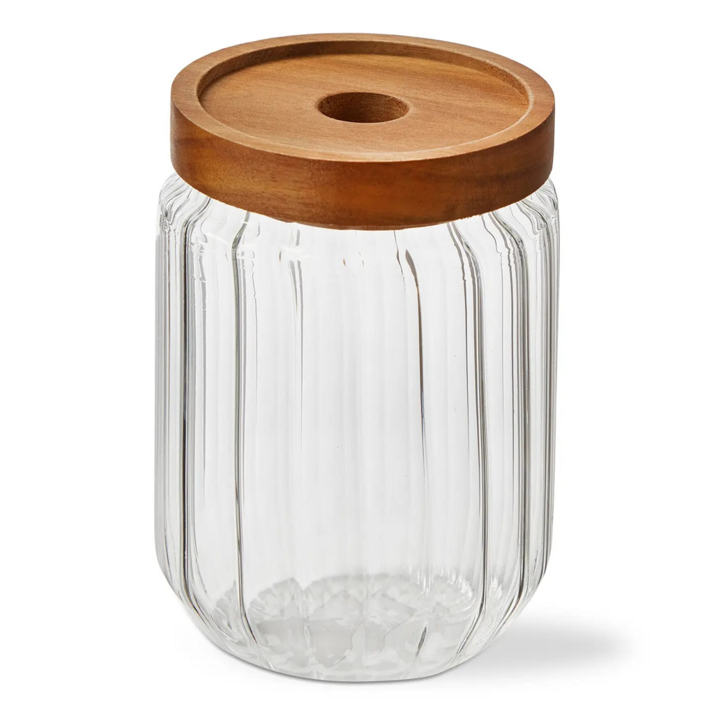 medium ribbed glass canister