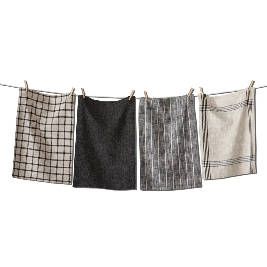 Black Woven Dishtowel Set