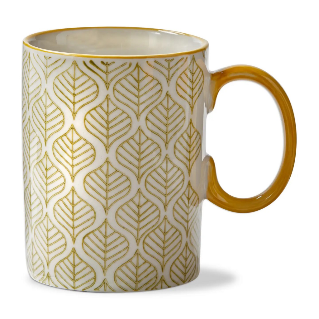 stamped leaf mug