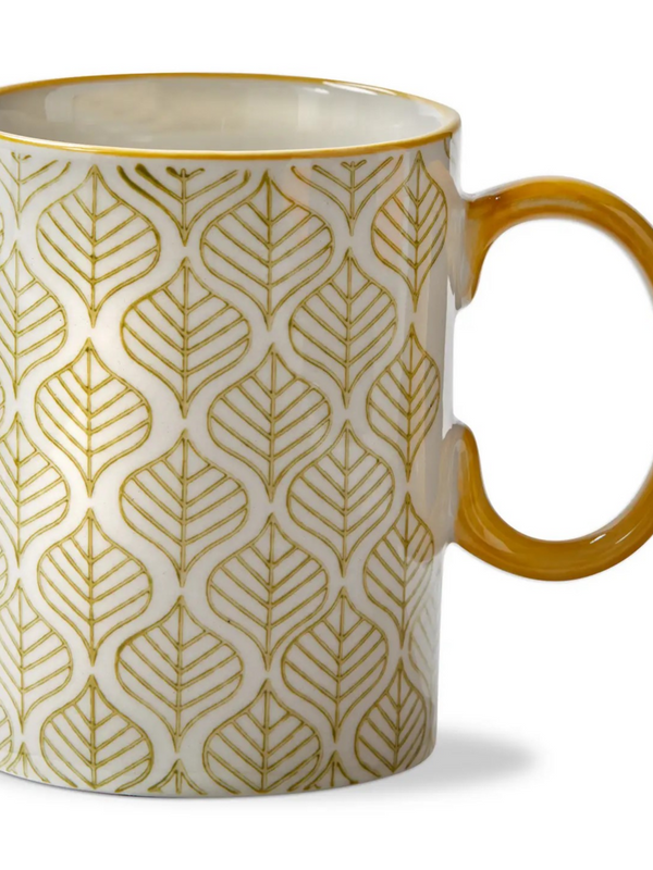 stamped leaf mug
