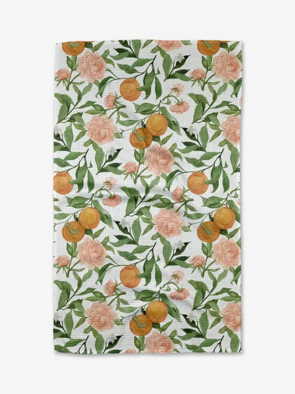 a peony for your thoughts tea towel