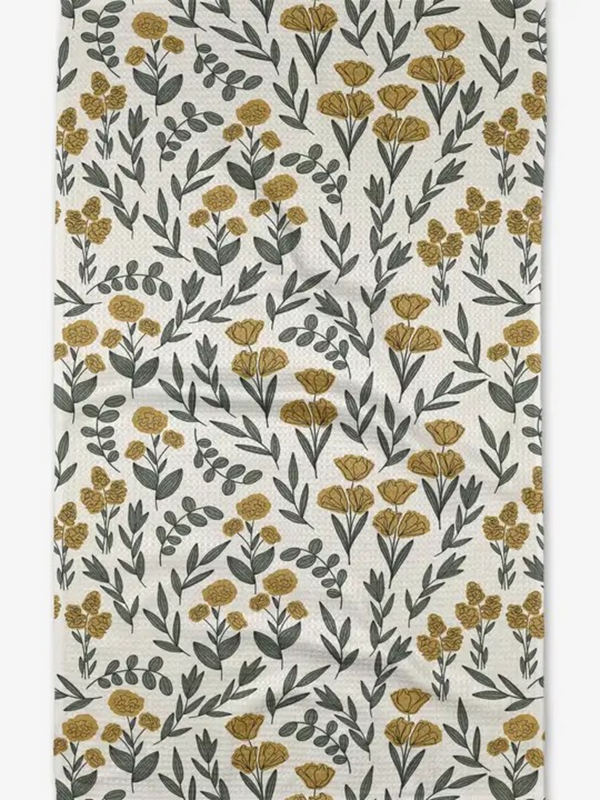 yellow charlotte tea towel