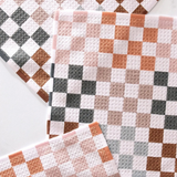 autumn checkers dishcloth set
