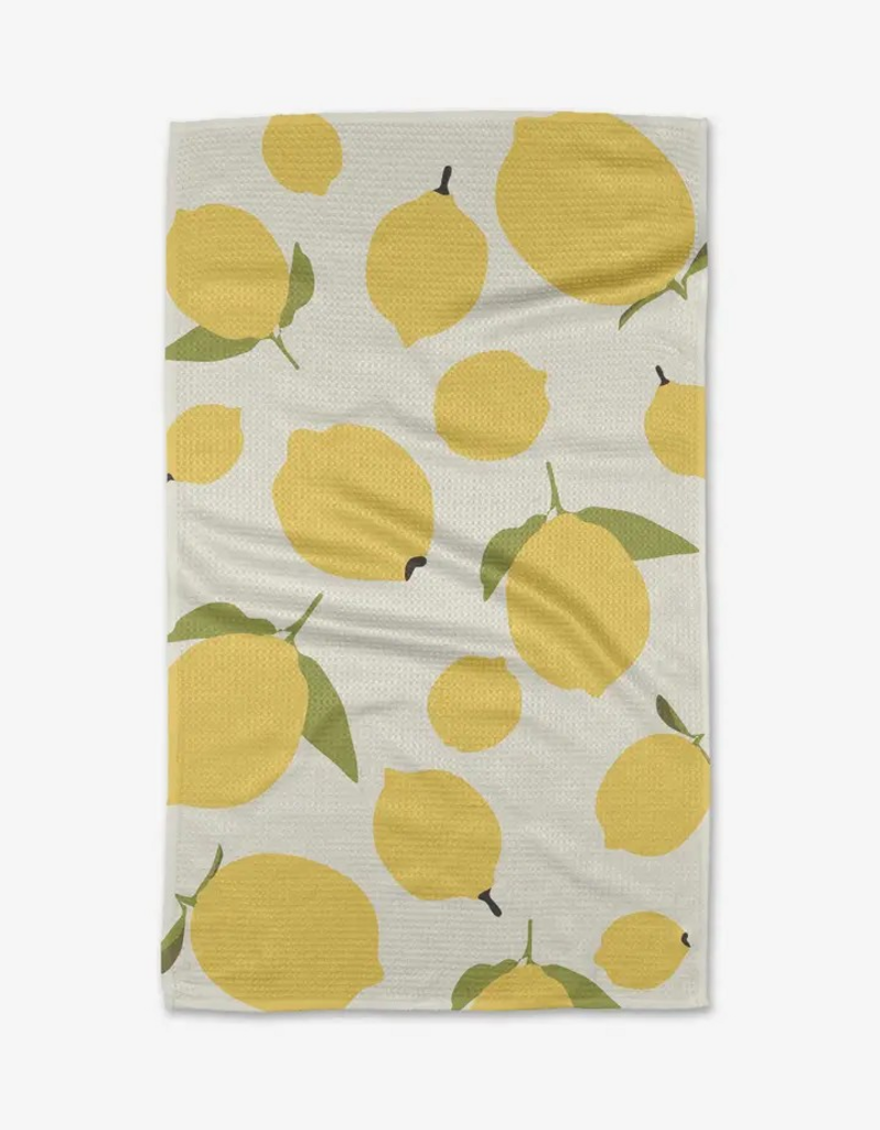 sunny lemons tea towel