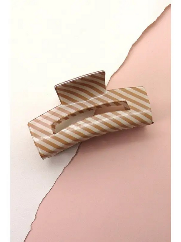 tan striped hair claw