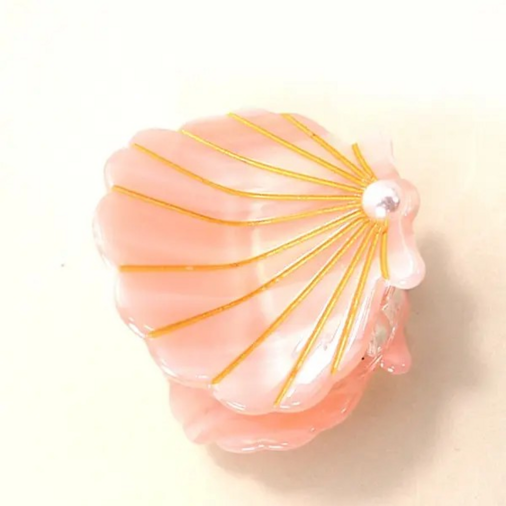 small peach beach seashell hair claw