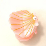 small peach beach seashell hair claw