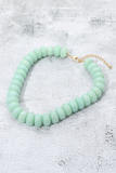 mint marbled chunky resin disc statement necklace