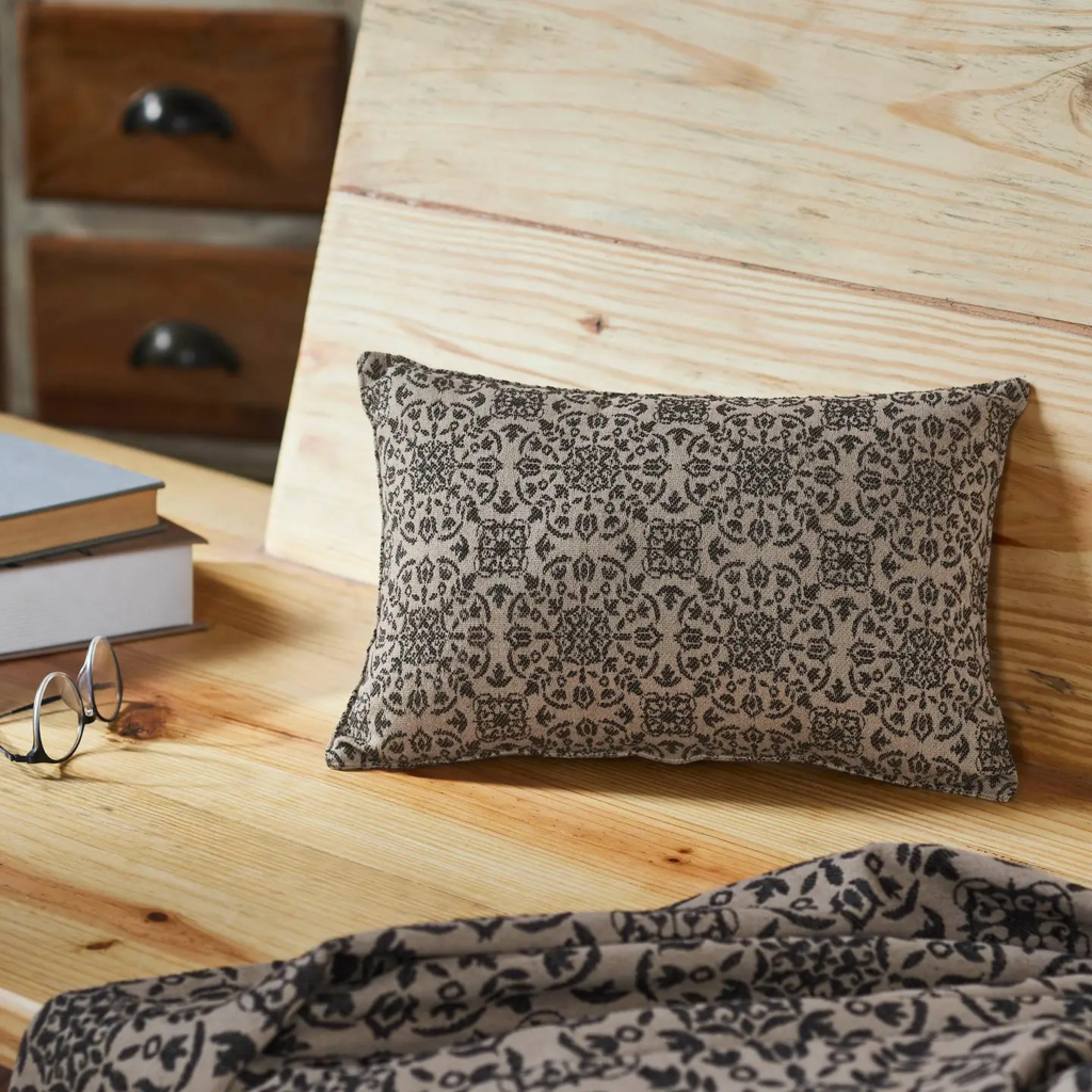 Black & Tan Jacquard Pillow