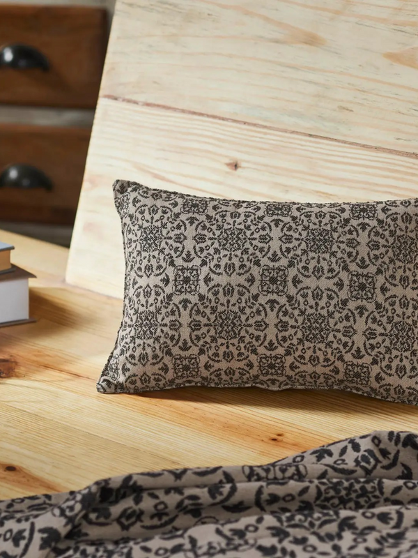 Black & Tan Jacquard Pillow