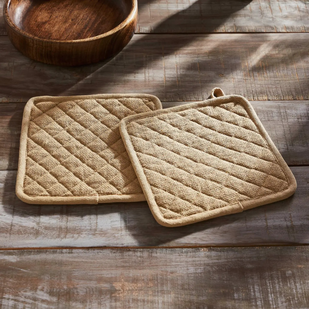 Burlap Natural Pot Holder 8x8