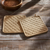 Burlap Natural Pot Holder 8x8