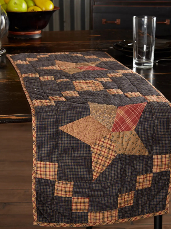 Arlington Runner Quilted Patchwork Star 13x36