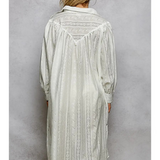 ivory balloon sleeve maxi shirt dress