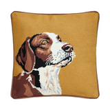 hunting dog embroidered pillow