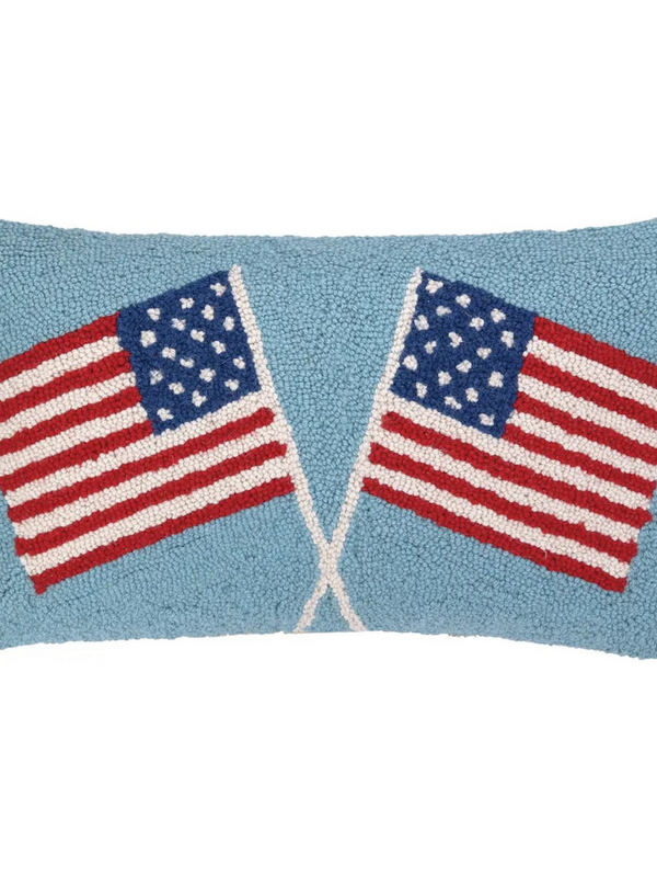 double American flags hook pillow